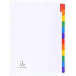 (2312E) EXACOMPTA SEPARADORES CARTULINA BLANCA 160GR 12 POSICIONES A4 PESTAÑAS COLORES