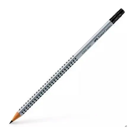 (117200) FABER CASTELL LÁPIZ GRIP ECOLÓGICO C/ GOMA DE BORRAR MOD. 2001 HB GRIS