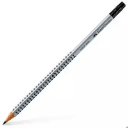 (117201) FABER CASTELL LÁPIZ GRIP ECOLÓGICO C/ GOMA DE BORRAR MOD. 2001 B GRIS