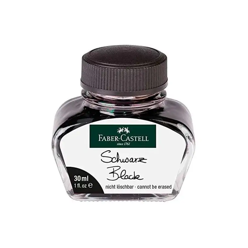(149854) FABER CASTELL TINTERO 30ML TINTA BORRABLE NEGRA