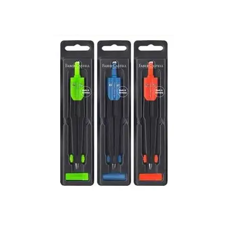 (174100) FABER CASTELL COMPAS ESCOLAR SURTIDO 3 COLORES