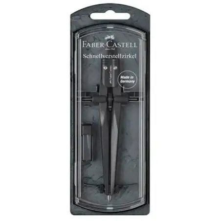(174530) FABER CASTELL COMPÁS DE AJUSTE RÁPIDO STREAM NEGRO PIEDRA