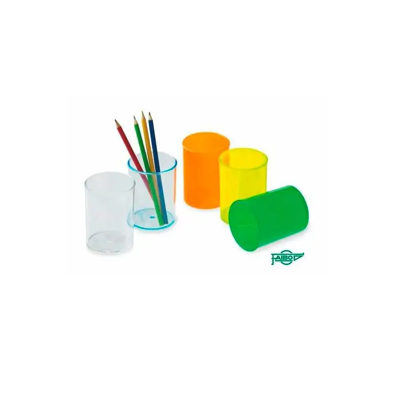(205-23) FAIBO CUBILETE PORTALÁPICES PLÁSTICO TRANSPARENTE CRISTAL