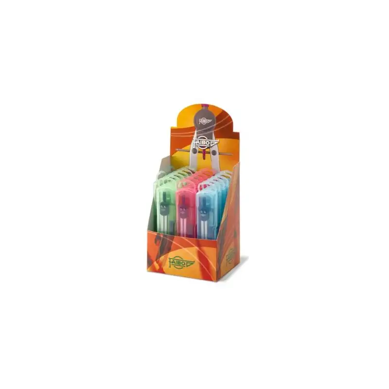 (226EXP) FAIBO COMPÁS 133MM EN ESTUCHE DE PLÁSTICO -COLORES SURTIDOS-