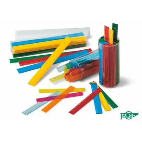 (816-00) FAIBO REGLA ESCOLAR 15CM BOTE 100 UD C/SURTIDOS