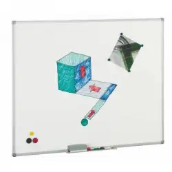 (1011-2) FAIBO PIZARRA BLANCA ACERO VITRIFICADA APTA PARA IMANES MARCO DE ALUMINIO 61X100CM