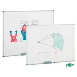 (11-4) FAIBO PIZARRA BLANCA ESTRATIFICADA MARCO DE ALUMINIO CON CAJETÍN 122X150CM