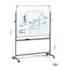 (11/11-5) FAIBO PIZARRA BLANCA ESTRATIFICADA LAS DOS SUPERFICIES VOLTEABLE MARCO DE ALUMINIO CON CAJETÍN 122X200CM (CON SOPORTE)