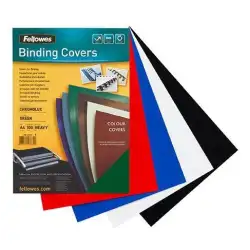 (5135701) FELLOWES TAPAS ENCUADERNACIÓN CARTÓN GOFRADO 750GR A4 PAQUETE 50 UD NEGRO