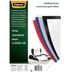 (5376503) FELLOWES TAPAS ENCUADERNACIÓN A4 PP 280 MICRAS TRANSLÚCIDO PACK 100 UD
