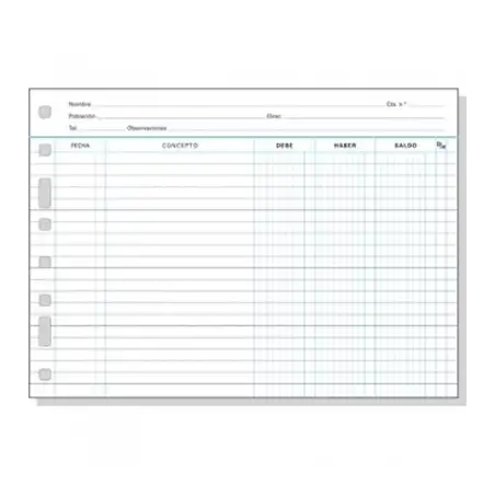 (4175602) FINOCAM RECAMBIO MULTIFIN CUENTAS CORRIENTES 3006 FOLIO APAISADO 50H 90GR