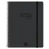 (626700126) FINOCAM AGENDA IKON ESPIRAL 16 MESES E10 SVV CIERRE C/GOMA TAPA PP NEGRO 2025-2026