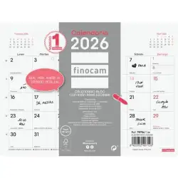 (787047326) FINOCAM CALENDARIO BLOC CON IMÁN PARA ESCRIBIR S-210X150MM MV CHIC BLANCO 2026