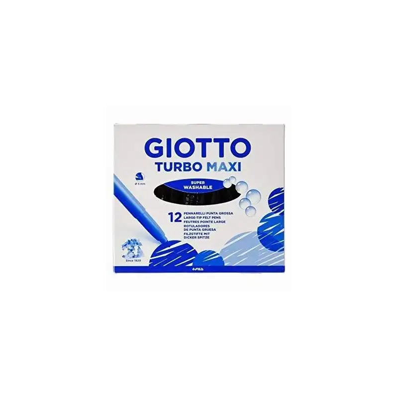 (F456036) GIOTTO ROTULADORES TURBO MAXI NEGRO ESTUCHE 12 UD