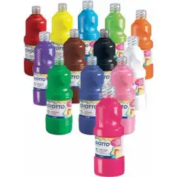 (F53530700) GIOTTO TÉMPERA ESCOLAR LAVABLE ROJO BERMELLÓN BOTELLA 500 ML