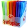 (00012100) GRAFOPLÁS CARPETA CON FUNDAS POLIPLÁS SOLDADAS FOLIO PP SEMIRÍGIDO TRANSLÚCIDO C/SURTIDOS EXPOSITOR 20 UD
