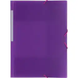 (04801235) GRAFOPLÁS CARPETA CON GOMAS COLORGRAF FOLIO 3 SOLAPAS PP VIOLETA TRANSLÚCIDO
