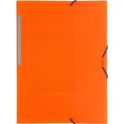 (04801252) GRAFOPLÁS CARPETA CON GOMAS COLORGRAF FOLIO 3 SOLAPAS PP NARANJA TRANSLÚCIDO