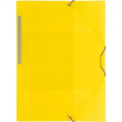 (04801260) GRAFOPLÁS CARPETA CON GOMAS COLORGRAF FOLIO 3 SOLAPAS PP AMARILLO TRANSLÚCIDO