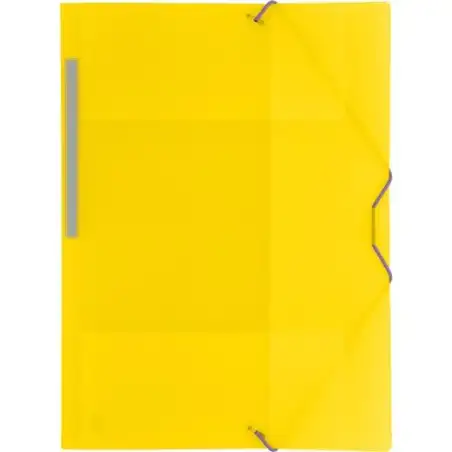 (04801260) GRAFOPLÁS CARPETA CON GOMAS COLORGRAF FOLIO 3 SOLAPAS PP AMARILLO TRANSLÚCIDO