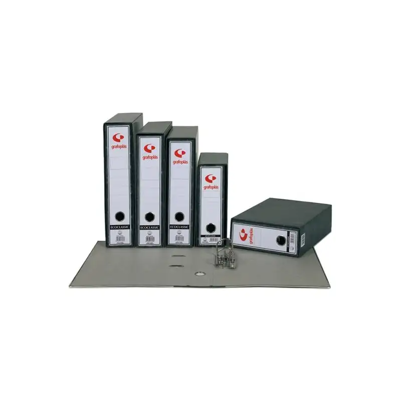 (07170000) GRAFOPLÁS ESTUCHE ARCHIVADOR ECOCLASSIC FOLIO CARTÓN FORRADO PAPEL 2MM GRIS PLOMO