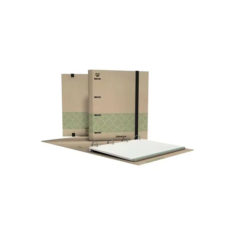 (88103620) GRAFOPLÁS CARPETA ANILLAS MIXTAS 4D35 CARPEBOOK A4 C/RECAMBIO 100H FORRADO UNINATURE VERDE