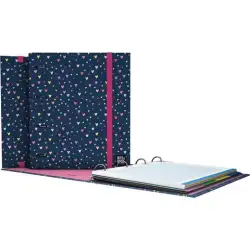 (88122722) GRAFOPLÁS CARPETA ANILLAS MIXTAS 4X35 CARPEBOOK A4 C/RECAMBIO 90H 5X5 90GR CARTÓN FORRADO BITS&BOBS HEARTS