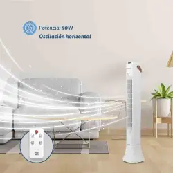 (TF-DSG GR) GRUNKEL VENTILADOR DE TORRE 50W 3 VELOCIDADES C/TEMPORIZADOR Y MANDO A DISTANCIA BLANCO