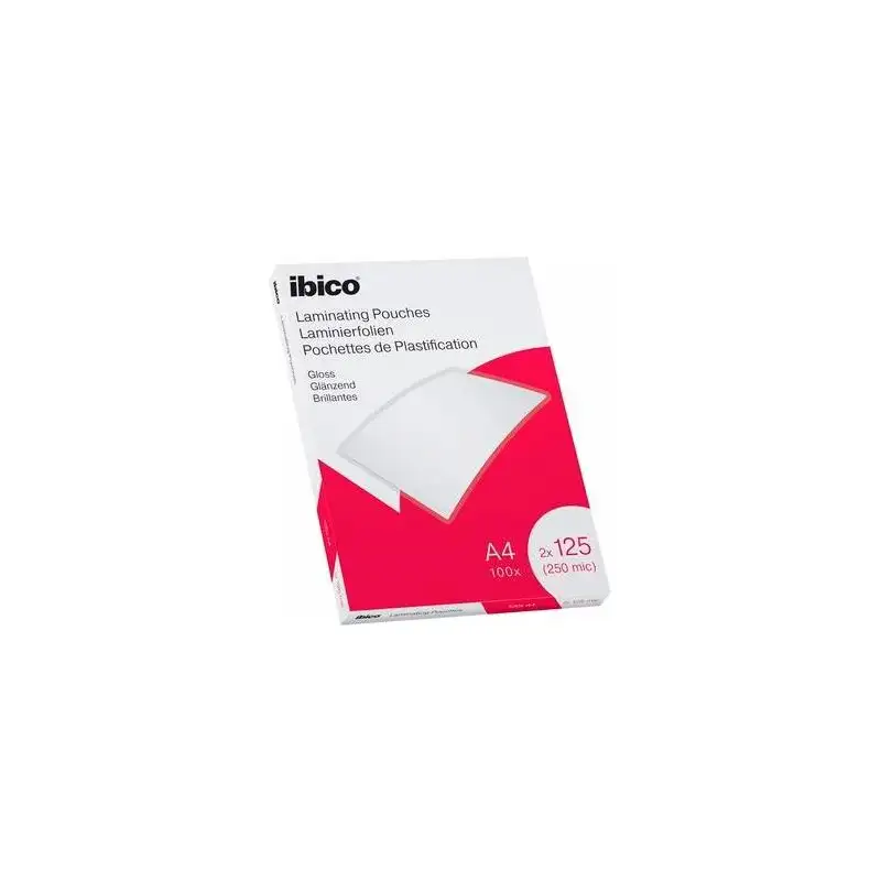 (627318) IBICO FUNDAS DE PLASTIFICAR 2X125 MICRAS A4 BRILLO PACK 100 UD