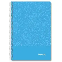 (IMP0101) IMPREX CUADERNO ESPIRAL TAPA PP FOLIO 80H 90GR 4X4 AZUL