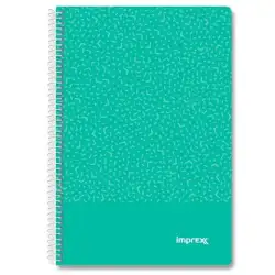 (IMP0103) IMPREX CUADERNO ESPIRAL TAPA PP FOLIO 80H 90GR 4X4 VERDE