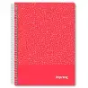 (IMP0104) IMPREX CUADERNO ESPIRAL TAPA PP A5 80H 90GR 4X4 ROJO