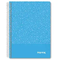(IMP0105) IMPREX CUADERNO ESPIRAL TAPA PP A5 80H 90GR 4X4 AZUL