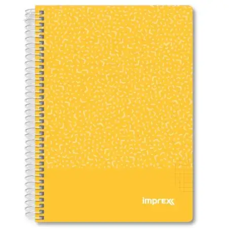 (IMP0106) IMPREX CUADERNO ESPIRAL TAPA PP A5 80H 90GR 4X4 AMARILLO