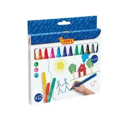(1712) JOVI ROTULADORES MAXI 135MM COLORES SURTIDOS ESTUCHE 12 UD