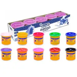 (45006) JOVI PLASTILINA SOFT DOUGH BLANDIVER BOTE 110GR VIOLETA ESTUCHE 5 UD