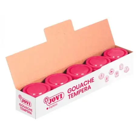 (50308) JOVI TÉMPERA ESCOLAR ESTUCHE 5 BOTES MAGENTA DE 35ML