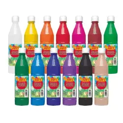 (50617) JOVI TÉMPERA LÍQUIDA SCHOOL VERDE MEDIO BOTELLA DE 500ML
