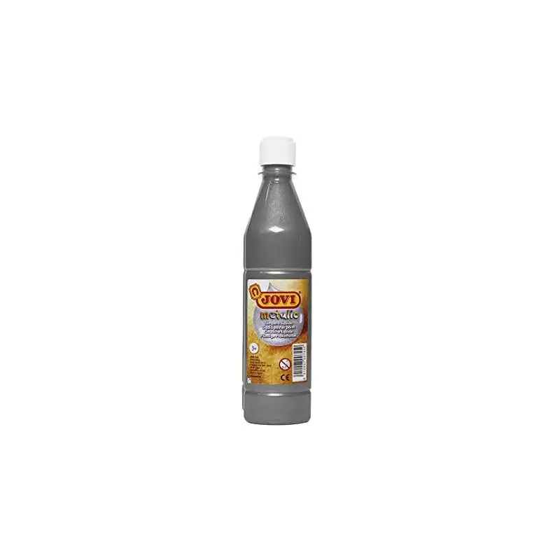 (50637) JOVI TÉMPERA LÍQUIDA SCHOOL METÁLIC PLATA BOTELLA DE 500ML