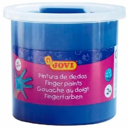 (56021) JOVI PINTURA DE DEDOS  ESTUCHE 5 BOTES 125ML AZUL