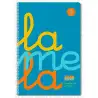 (7FTP005B) LAMELA CUADERNO ESPIRAL 80H FOLIO 90GR CUADROVÍA 5MM C/MARGEN CUBIERTA PP AZUL FLUORESCENTE