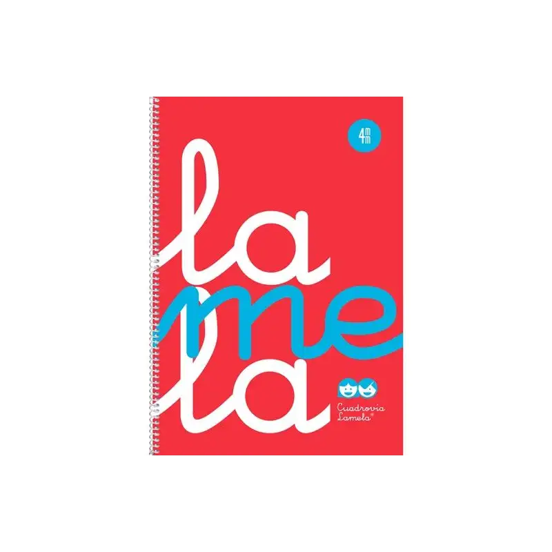 (7FTP04RJ) LAMELA CUADERNO ESPIRAL 80H FOLIO 90GR C/M CUADROVÍA 4MM CUBIERTA PP FLÚOR ROJO