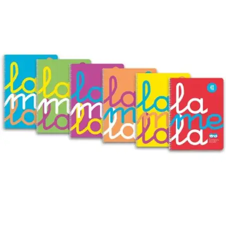 (7FTP04S6) LAMELA CUADERNO ESPIRAL 80H FOLIO 90GR CUADROVÍA 4MM TAPA PP  C/SURTIDOS