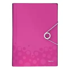 (45890023) LEITZ CARPETA ACORDEÓN WOW PP 6 SEPARADORES A4 FUCSIA