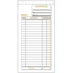 (T-101) LOAN TALONARIO CAMAREROS TERCIO DE FOLIO TRIPLICADO AUTOCOPIA