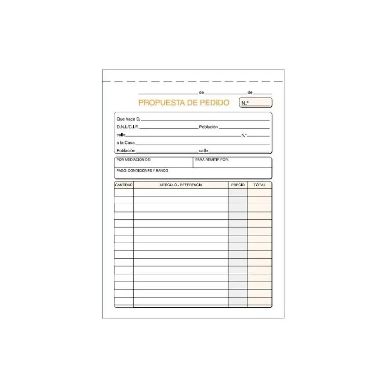 (T-27) LOAN TALONARIO PEDIDOS CUARTO NATURAL SIN COPIA