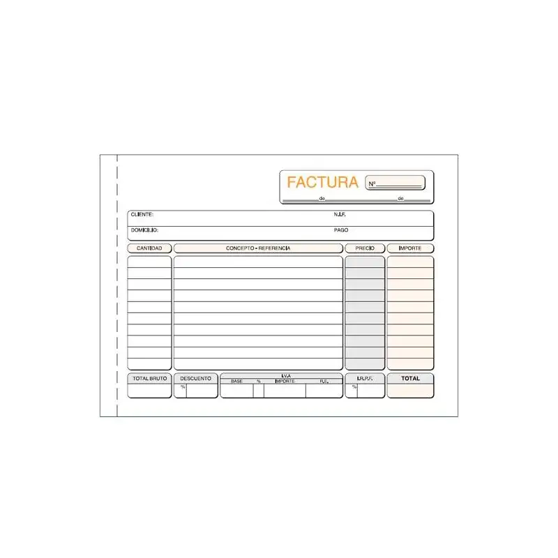 (T-64) LOAN TALONARIO FACTURAS CUARTO APAISADO DUPLICADO AUTOCOPIA