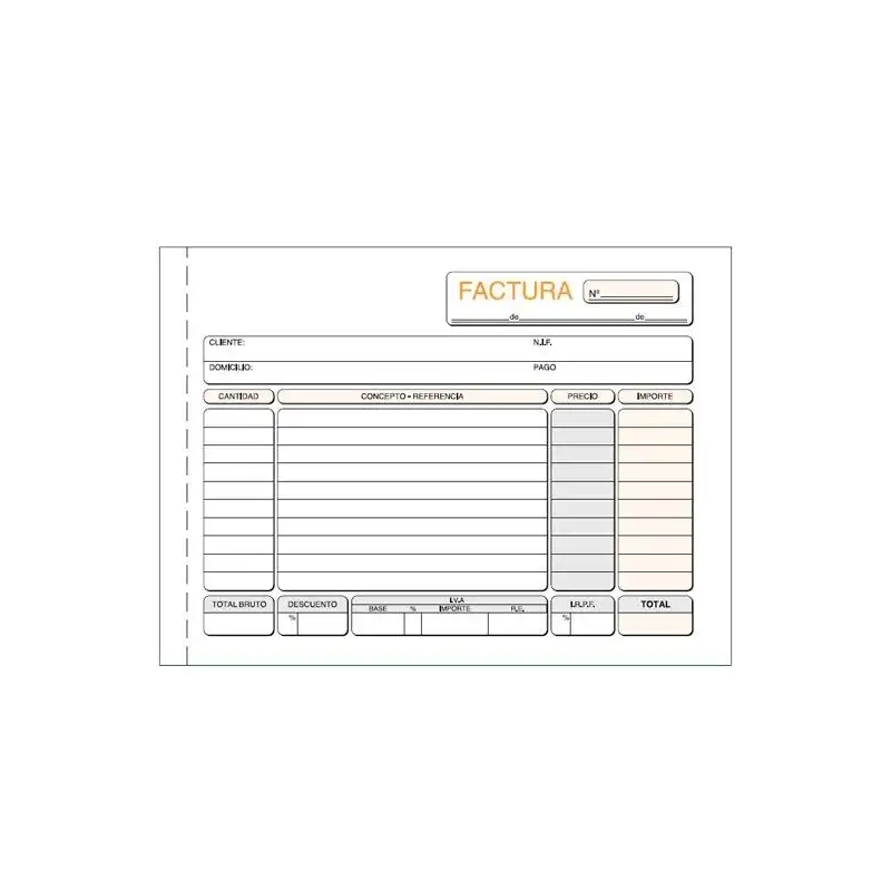 (T-65) LOAN TALONARIO FACTURAS CUARTO NATURAL TRIPLICADO AUTOCOPIA