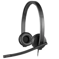 (981-000575) LOGITECH AURICULAR BIAURAL H570E ESTEREO CON MICRÓFONO CABLE USB 2.0 NEGRO