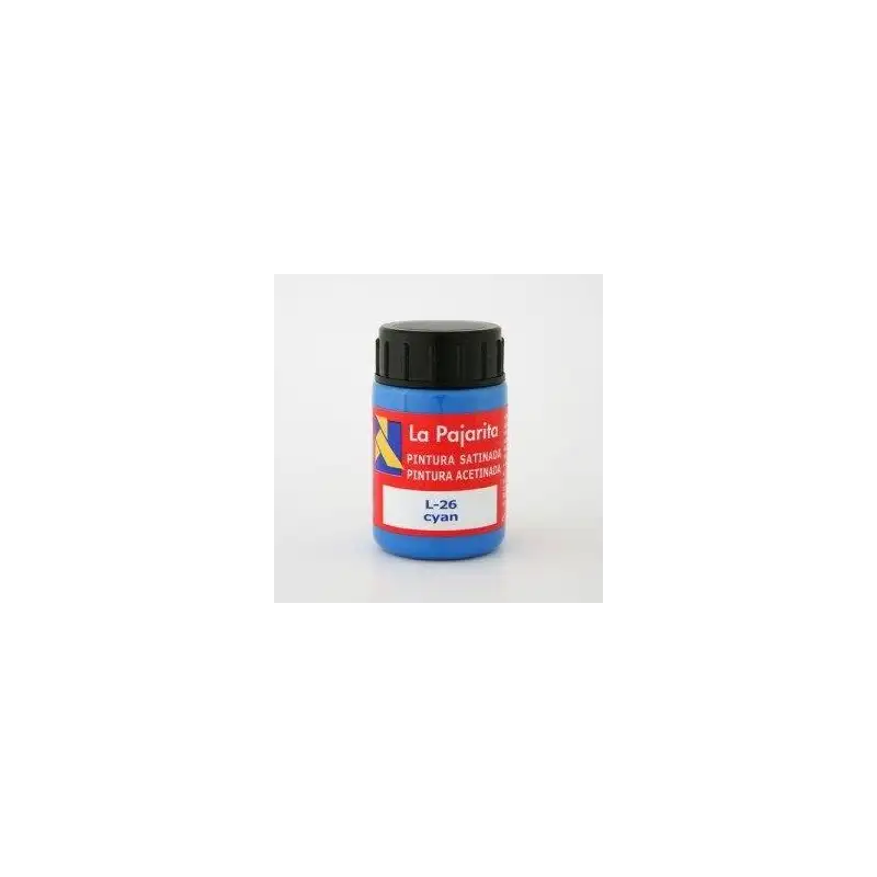 (118322) LA PAJARITA TÉMPERA ESCOLAR BOTE DE 35ML SATINADA AZUL CYAN L-26